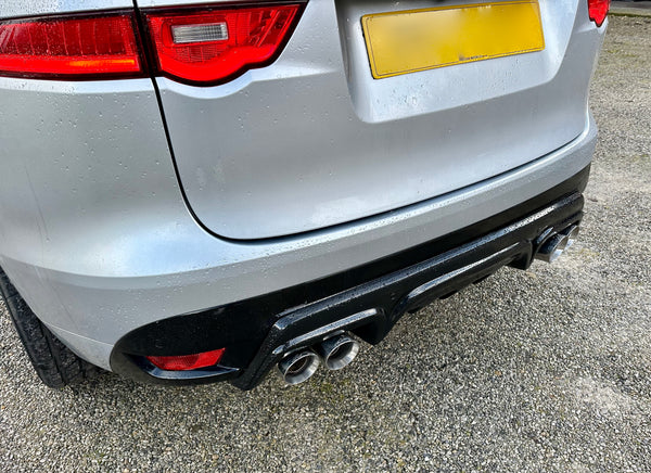 AVR Jaguar F-Pace Rear Diffuser(V2) & Quad Exhaust Tips Fits All Petrol And Diesel Models 2018-2025 SUPPLIED