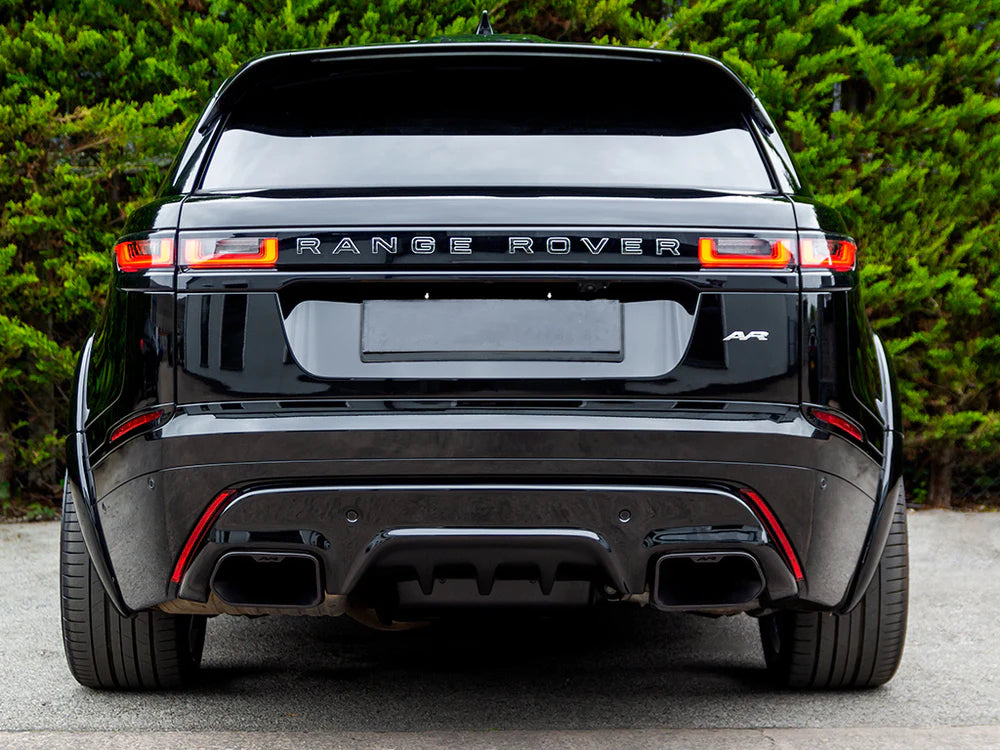 Land Rover Rear Diffuser Avr Range Rover Velar Rear Bumper Diffuser & Twin Exhaust Finishers ...